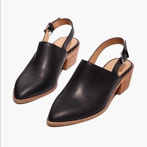 Madewell Jess Slingback Mule in BLACK Size 7.5
